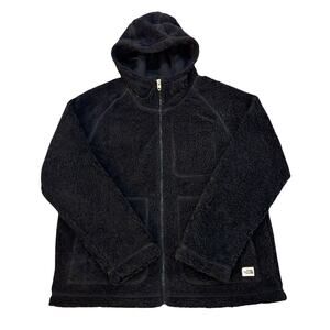 The North Face Ridge Plush Fleece Hoodie Jacket Womens Size M Black Full Zip